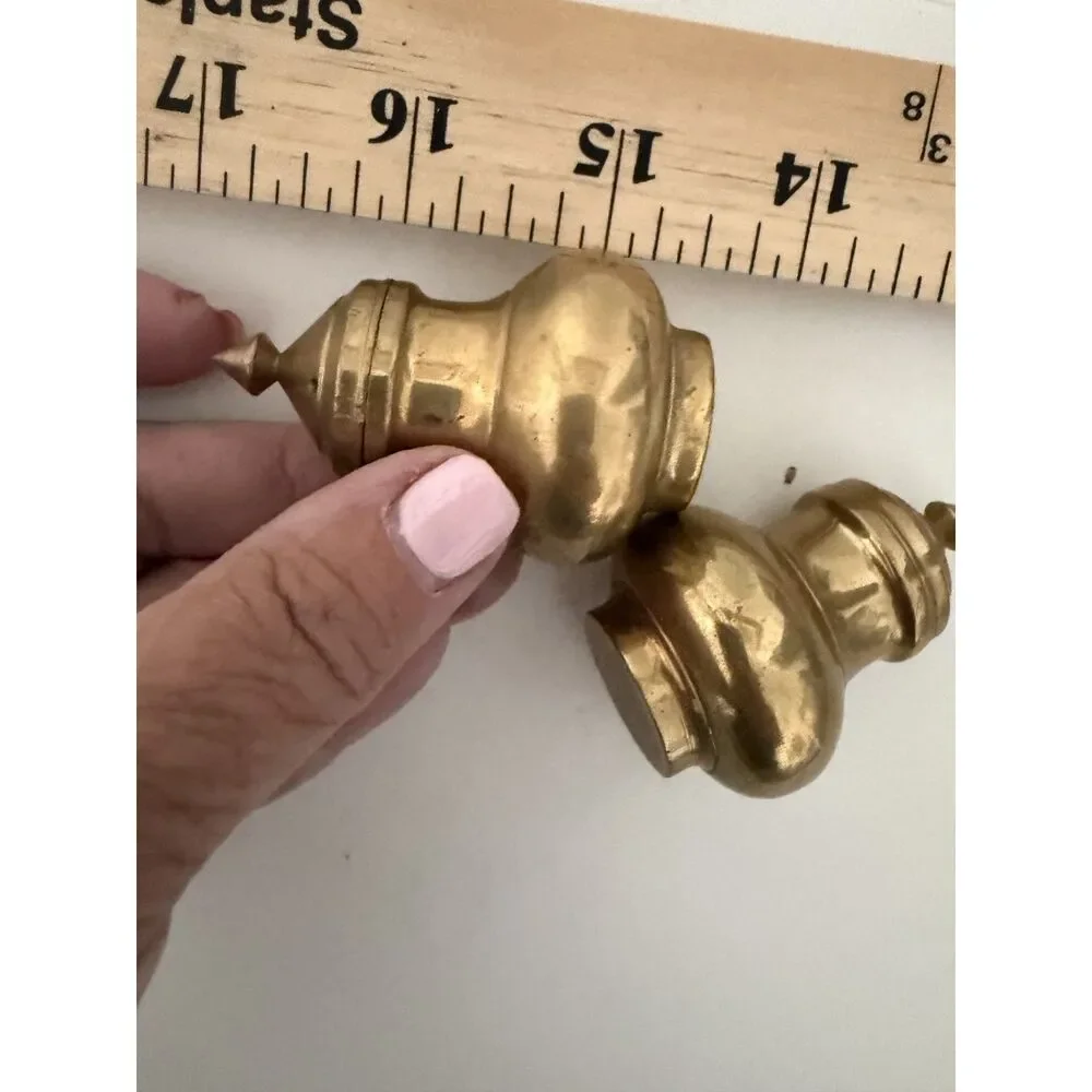 Vtg Brass salt and pepper shakers with patina